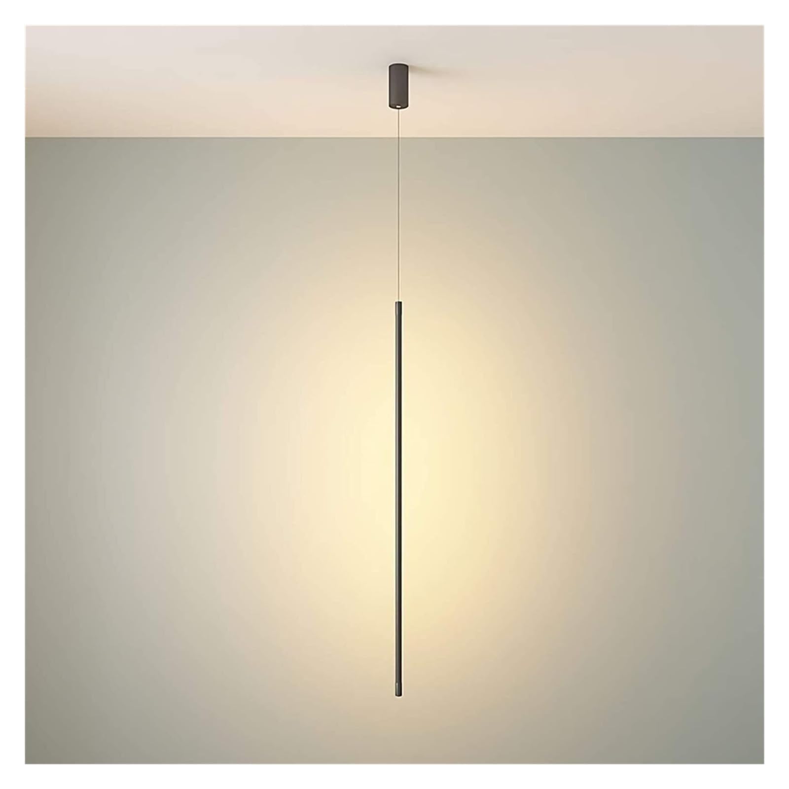 Lámpara colgante de tubo largo regulable para iluminar la mesita de noche del dormitorio