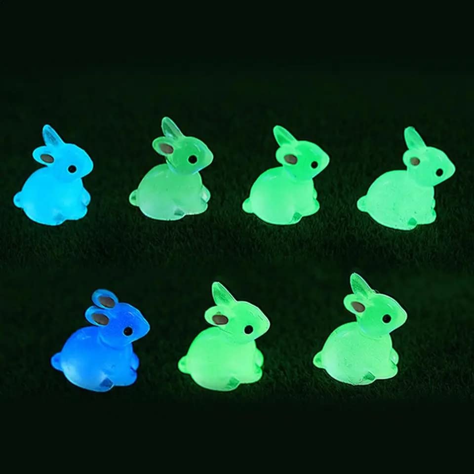 Chocozone Pack of 20 Cute Rabbit Miniatures Garden Decoration Gifts Home Decor Garden Decor (Luminous Rabbit) - Image 4 thumbnail