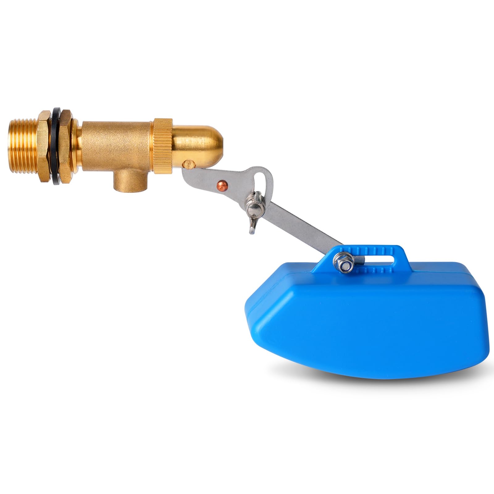 Válvula flotante de latón de 3/4 pulgadas con brazo ajustable, interruptor de válvula de flotador de tanque de agua de ganado, válvula de bola flotante de latón, válvula de llenado automático