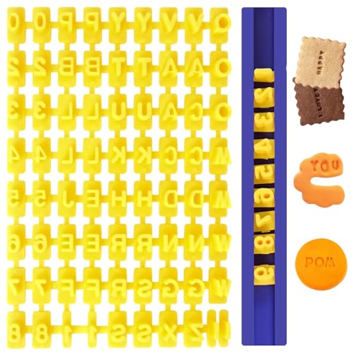 YHTCC 1 Set Letter Stamps for Clay Alphabet Stamp 73 PCS Cookie Stamps