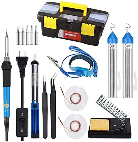 Soldering 60W 110V / 220V Electric Soldering Iron Wire Tweezers Temperature Gun Set KitSoldering Toolkit for Electric Soldering Iron - (Color: G set, Plug Type: AU)