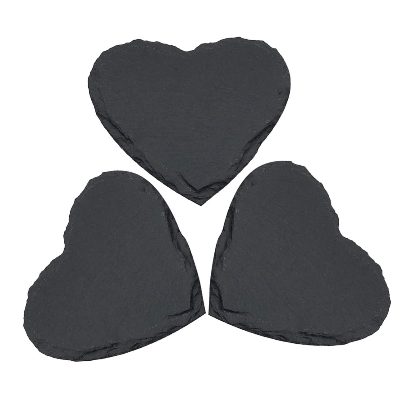 Gatuida Piatti da Portata Piatto per Dessert e Conservazione Cibo Set 3 Pezzi in Ardesia Nero Forma a Cuore Elegante Accessorio per Casa e Hotel