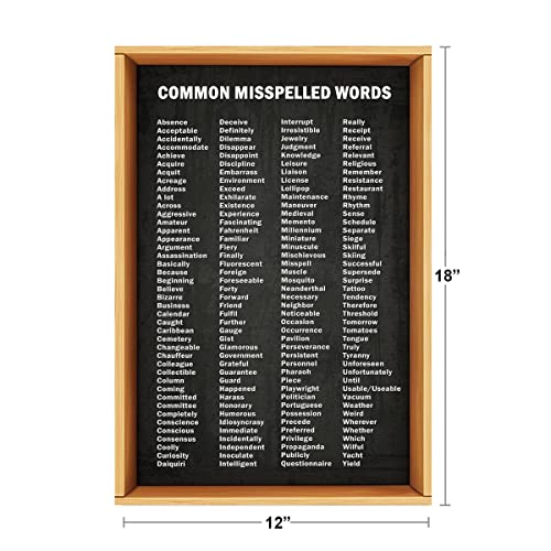 Image of Commonly Misspelled Words Poster Writing Spelling For Middle School Classroom Elementary High Cool Wall Art Print Poster 12x18