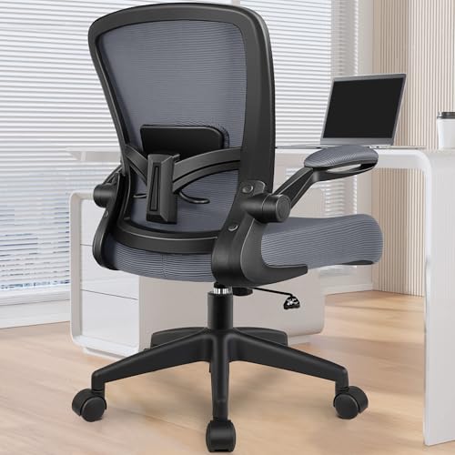 Image of FelixKing Office Chair, Ergonomic Desk Chair Breathable Mesh Chairs Adjustable High Back Lumbar Support Flip-up Armrests, Executive Rolling Swivel Comfy Computer Chairs Home Office Dark Gray