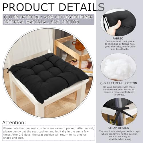 Cojines para silla de diseño elegante y alta comodidad pack de 4 unidades exteriores negros 4