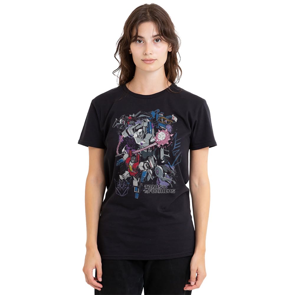 Transformers Generations Decepticons Peace Through Tyranny Attack Ladies T Shirt, Black, Medium