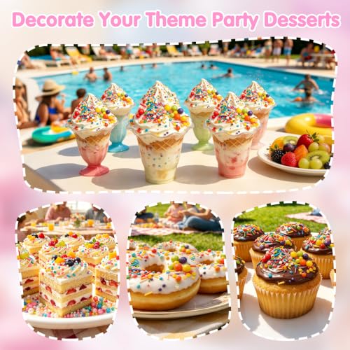 Image of Edible Rainbow Pearl Sprinkles,Colorful Pearls Sprinkle for Cake Decorating