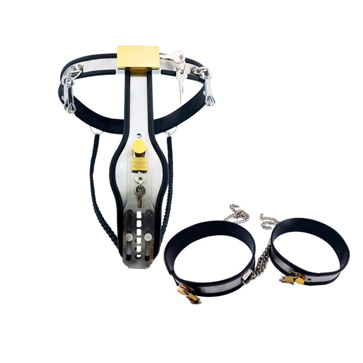 AAKOMA Dispositifs de ceinture de chasteté en acier inoxydable pour femmes