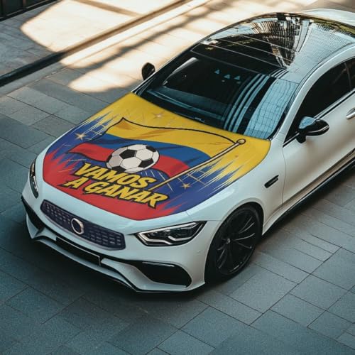 Image of Columbia Soccer Car Hood Cover Polyester Elastic Fabrics Can be Washed Suitable for Large SUV and Pickup Trucks