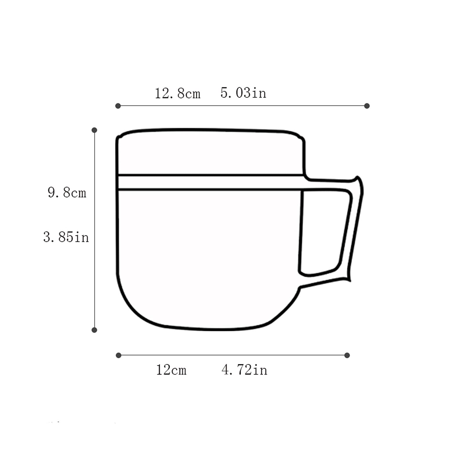 MRKU Tazze da caffè, Tazze da tè, Tazze da Latte, Tazze da caffè con Manico, semplici Tazze Portatili sottovuoto, Tazze da Latte da 350 ml, Molto Adatte per Le Ragazze, Adatte per Ufficio e Scuola