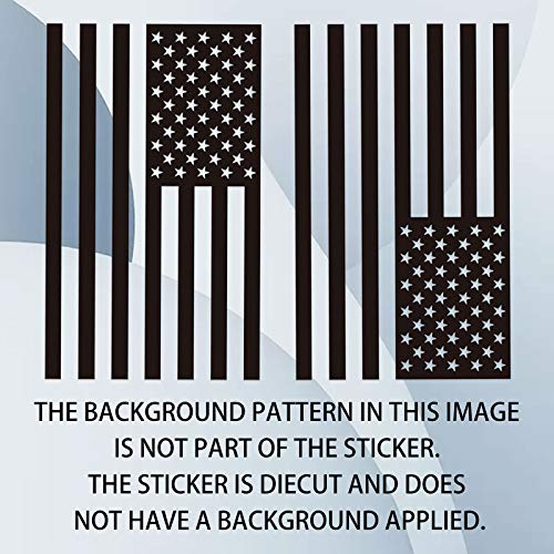 Image of 2 Pairs Die Cut Subdued Black American Flag Sticker 3 inch x 5 inch Tactical Military Flag USA Decal Great for Hard Hat, Car Vinyl Window Bumper Decal Sticker