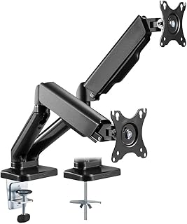 PrimeCables Dual Monitor Stand, Adjustable Gas Spring Dual Arm Monitor Mount for 17-32 inch Screens, Each Arm Holds Up to 20lbs
