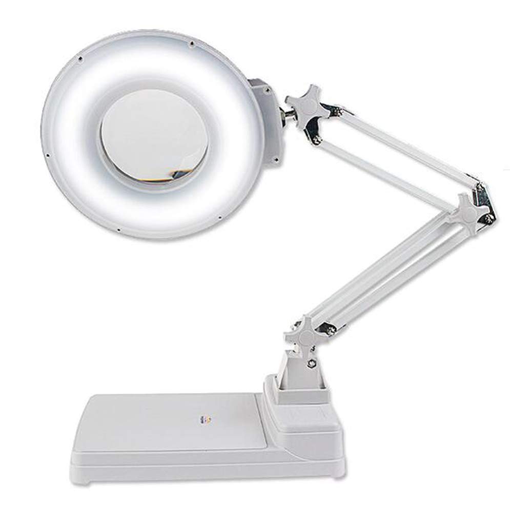 Lupa, 10-krotna lampa powiększająca ze stojakiem – lampa stołowa i biurkowa z 36 diodami LED, świetna lupa bez użycia rąk, do czytania dla seniorów, hobby, rękodzieła, stołu warsztatowego, diamentowej