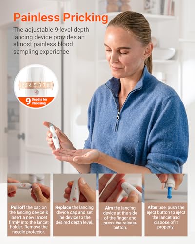 iHealth Acacia Blood Glucose Monitor Kit, 100 Glucometer Strips, 100 Lancets, 1 Blood Sugar Monitor, 1 Lancing Device, 1 Travel Bag, No Coding, Portable Blood Sugar Testing Kit, Diabetes Testing - Image 4