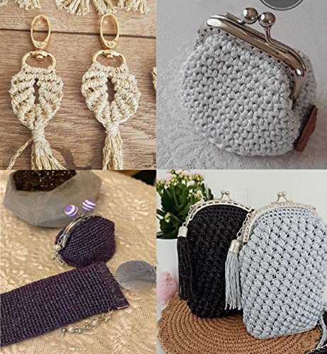 Lukche Cotton And Polyester Shiny Macrame Cord 3Mm 224 Yards, 75% Cotton, 25% Metallic Polyester, Colorful Crochet Macrame Bag Craft For Wall Hangers, Bags, Bottom Plates, Carpets (Brown Gold) #TOP6