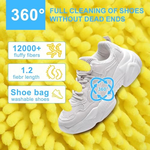 Bolsas para lavar zapatos en lavadora que evitan daños y ruidos 2 unidades con cremallera amarilla 8