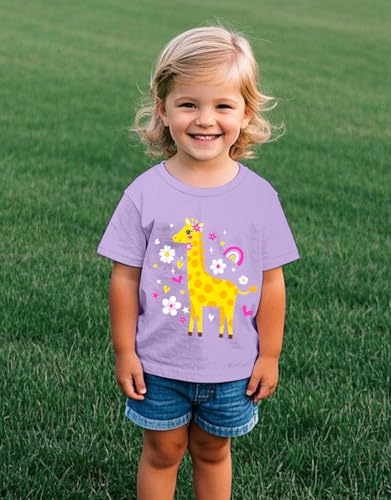 Image of Toddler Girls Clothes T-Shirt Short Sleeve Graphic Tee Cartoon Dinosaur 2-6T Girl Shirt Summer