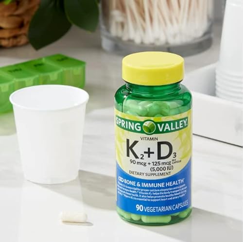 Spring Valley Vitamin K2 (90Mcg) + D3 (125Mcg) 90 Count Vegetarian Capsule Inclued Pills Organizer (Asstd Colors) Me Gustas Sticker #TOP1
