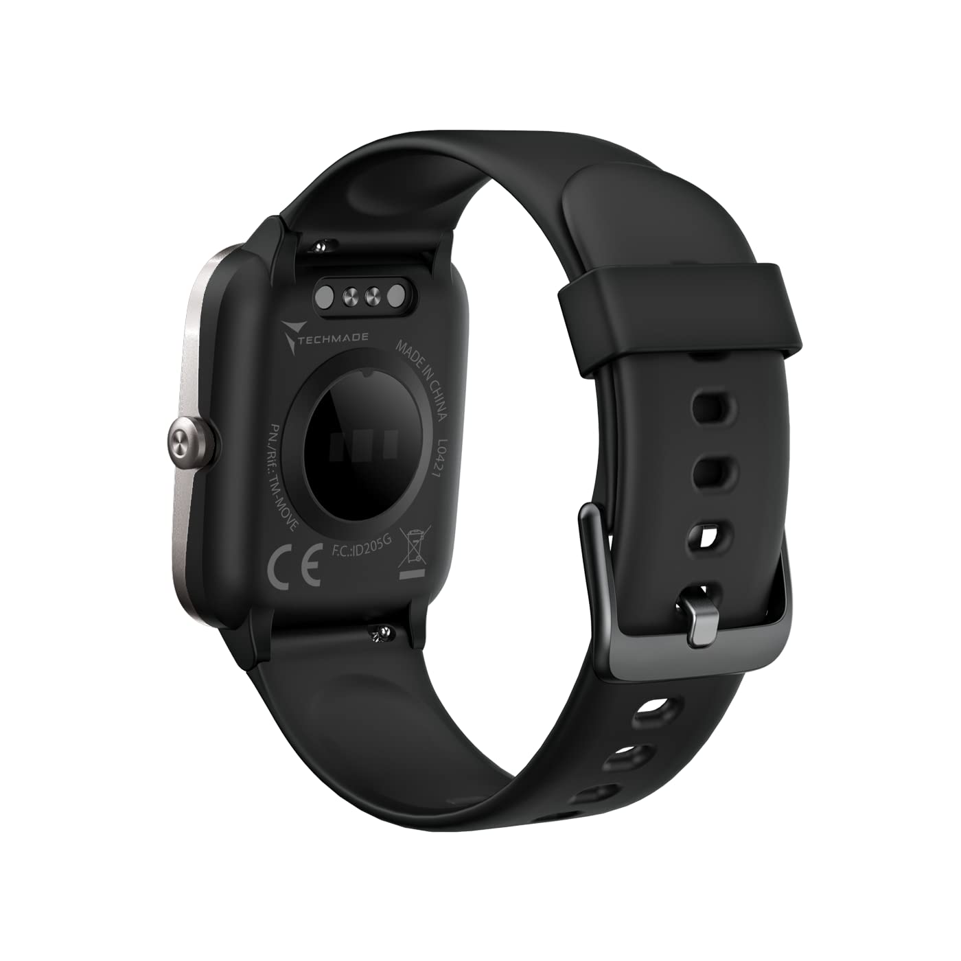 TECHMADE Move Montre connectée unisexe, avec podomètre, fréquence cardiaque, sommeil, sport avec GPS intégré, pour les activités en intérieur et en extérieur | Android et iOS
