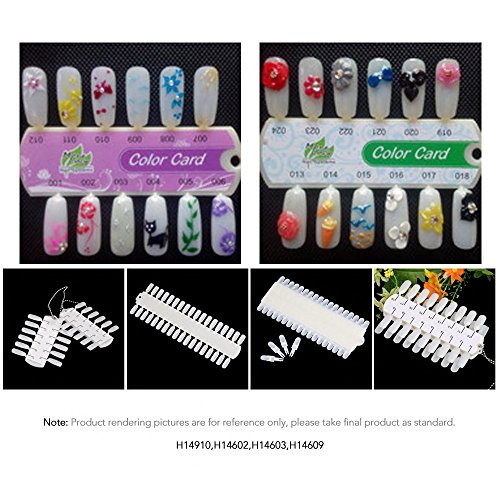 Andoer Camada dupla de cartão de cores para unhas Maquiagem Nail Art Prática de treinamento Gráfico