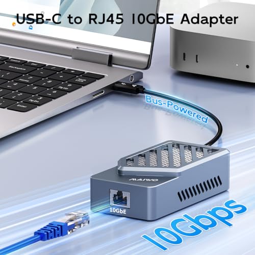 Adaptador Ethernet 10G Thunderbolt 3 para solucionar cortes de red 10GbE 2