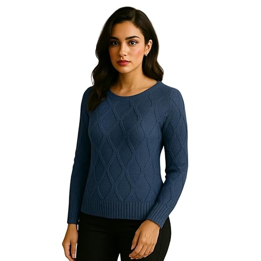 Blusa Tricot Feminina com Trama Texturizada Manga Longa Estilosa e Confortável para Dias Frios