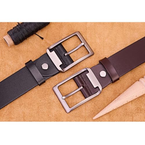Men's Retro Pin Buckle Belt with Top Layer Cowhide Edge, Lengthened and Thickened, Creative Gift4