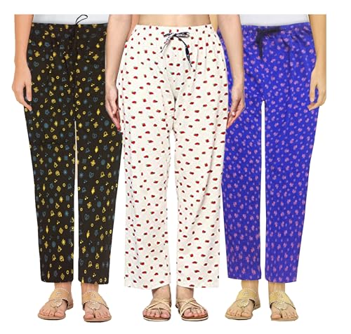 Image of AFRA Printed Cotton Pyjama Combo Pack of 3