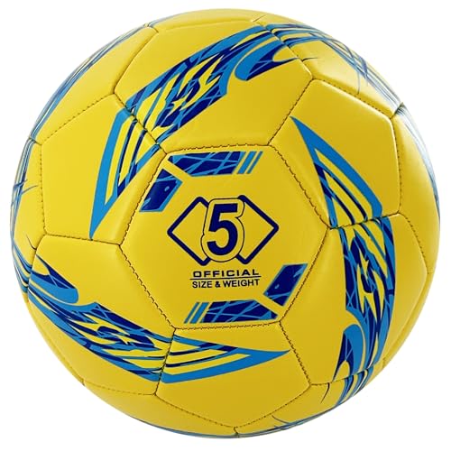 Image of Senston Soccer Ball Size 5 with Pump for Adults | Durable PVC Training Football,Thickened Nylon Winding and Butyl Bladder for Shape Retention - High Value Soccer Set