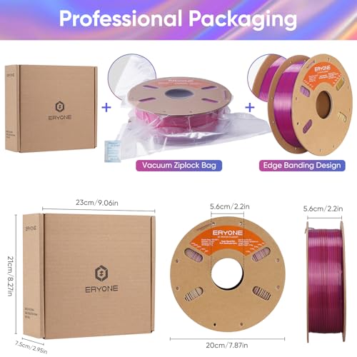 Image of ERYONE Silk Filament PLA+ 1.75mm Shiny 3D Printer Filament, Multicolor PLA 4 in 1, 1kg (2.2LBS) /Spool, HS Silk Quadruple Color Twilight Glow (Black & Red & Deep Purple & Gold)