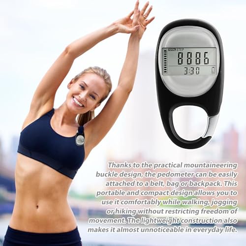 1 Stück 3D Schrittzähler mit Clip, Tragbar Digitaler Schrittzähler Clip, Genauer Schrittzähler Ohne App und Handy, Schrittzähler Fußgelenk Pedometer, Kalorienverbrauch, Ideal für Gehen Laufen Sport
