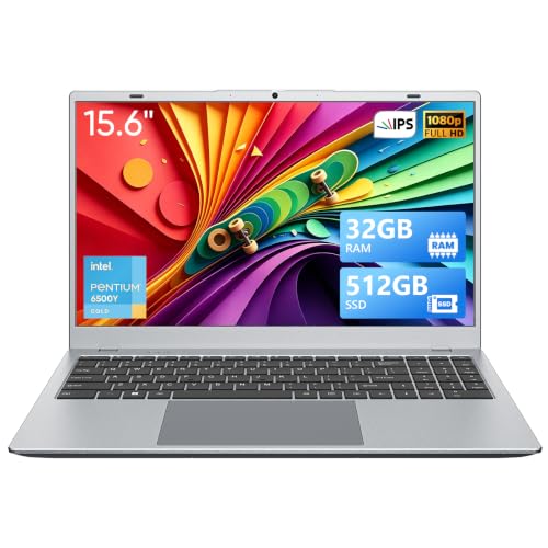 Image of 15.6 inch Laptop, 32GB RAM 512GB SSD, Pentium Gold 6500Y, 1080P IPS