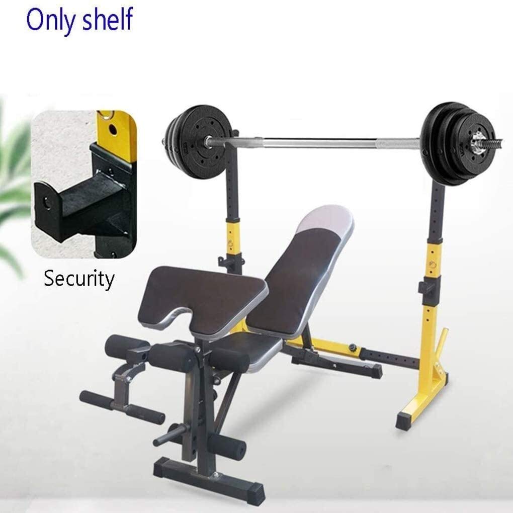 Rack per Squat Regolabile Multifunzione, Supporto per Squat, Panca con bilanciere, Barra per trazioni, Rack per Squat, Attrezzatura per Esercizi Fitness, Allenamento della Forza
