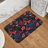 Utilisation domestique polyvalente : le paillasson imprimé crâne floral rouge et bleu s'adapte à plusieurs espaces, idéal comme tapis pour l'entrée, le tapis d'entrée ou le porche. Que vous le placiez comme paillasson d'entrée extérieure, tapis d'extérieur pour porte d'entrée ou paillasson d'entrée intérieure, il améliore la décoration du porche, la décoration de porche et la décoration générale de la maison, ajoutant confort et charme à n'importe quel espace