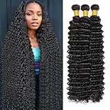 12A Human Hair Bundles Deep Wave Hair Extensions for Women No.2584-4