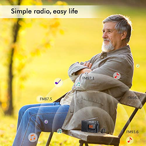 Eachui Tragbarer AM FM Radio, Kleines Radio mit Lautsprecher, Kopfhörerbuchse, Sleep-Timer, Alarm Wecker… - Image 6