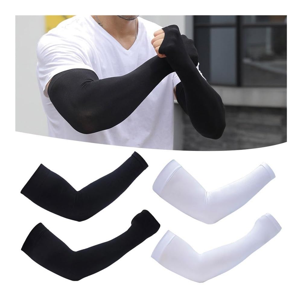 Mangas de protección solar de verano de seda de hielo para hombre, talla grande, protección de brazos, protección UV, mangas de brazo de secado rápido