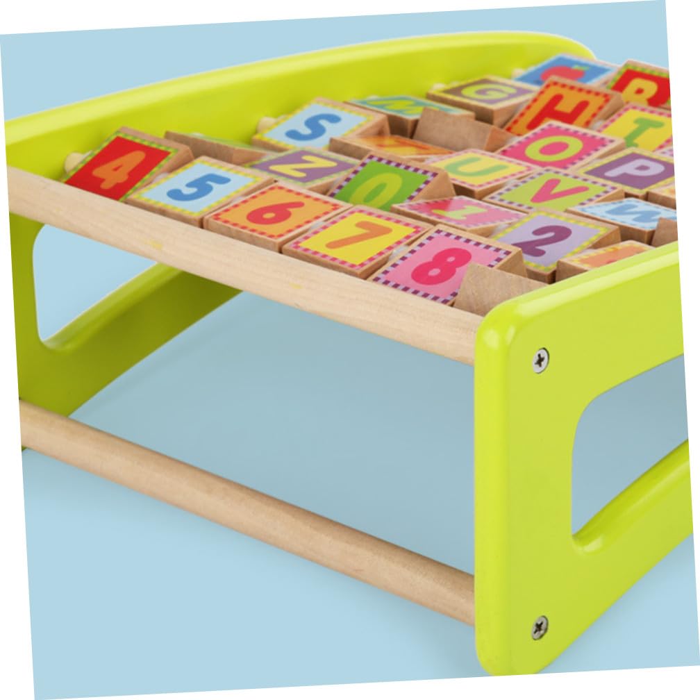 Juguete de Aprendizaje de Letras Alfabeto Madera Decoracion Colegio | Madera Verde, Tablero Educativo para Niños y Toddlers, Bordes Suaves, Coordinación Mano Ojo y Uso Escolar