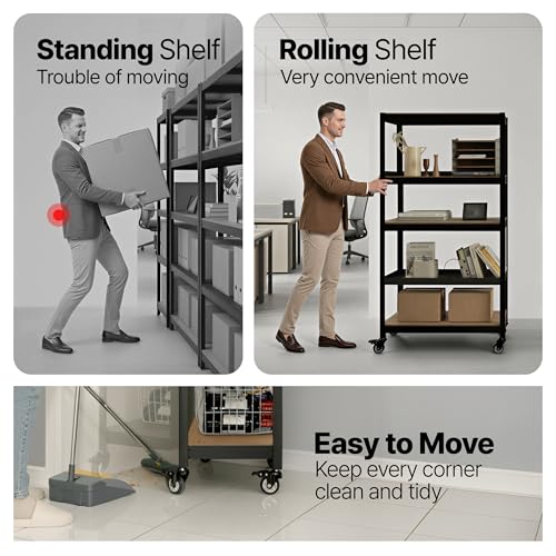 HOMEDANT House 36.2" W 5 Tier Heavy Duty Garage Shelving Adjustable Metal Rack Storage Shelves Standing Shelf Unit Organizers Pantry Closet Office Black 1Pack