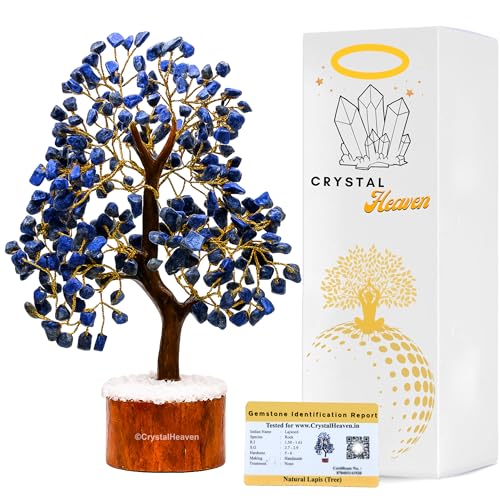 Image of Certified Lapis Lazuli Crystal Tree for Good Luck - Healing Crystals Money Tree for Wealth, Positive Energy at Home Office - Decorative Spiritual Gifts for Vastu, House Warming