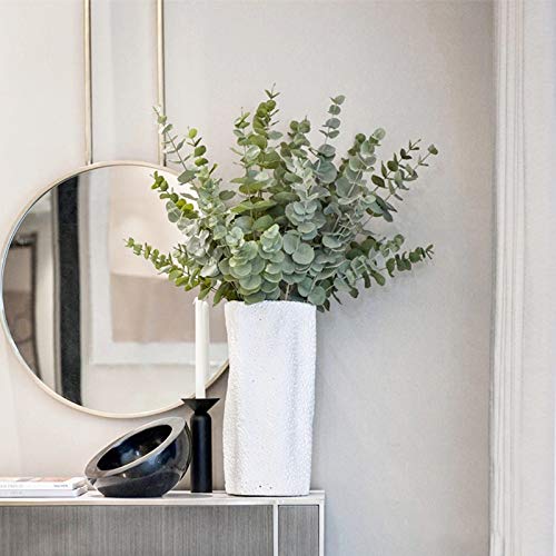 Funarty 15Pcs Artificial Eucalyptus Leaves Stems 18" Tall Greenery Decor Faux Eucalyptuses Real Touch For Wedding Bouquet Centerpiece Home Decor #TOP5