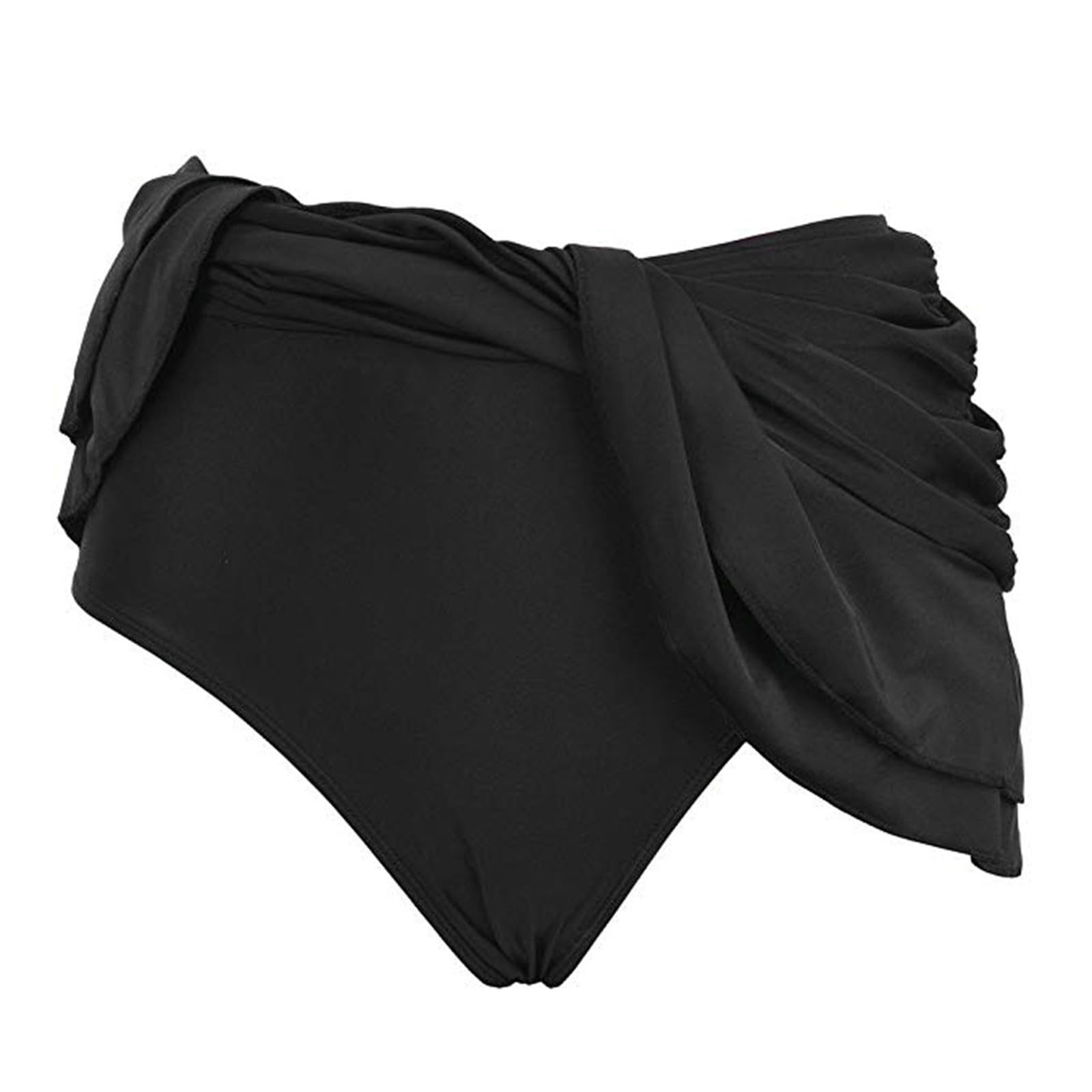 Bañador mujer falda corta abertura lateral cintura alta slip interior minifalda natación