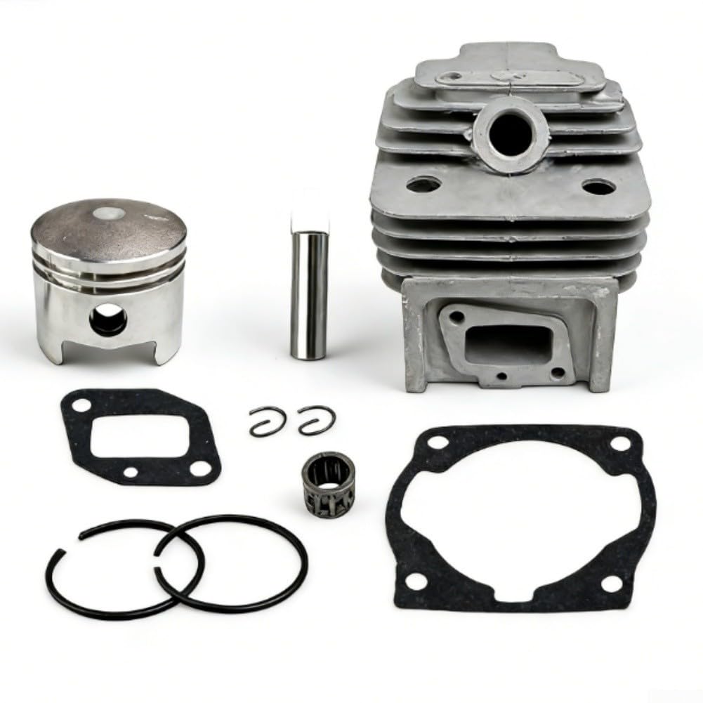 Cylindre robuste de 44 mm et kit de piston pour moteur à balais 52 cc 44-5 de remplacement avec construction métallique pour jardins (A)