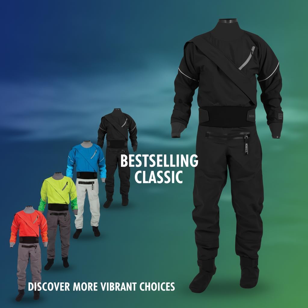 Lorange Kayak Dry Suits for Men, Latex Cuff, Splash Collar, Flatwater Paddling Gasket, Neck and Wrist, Men's Suits