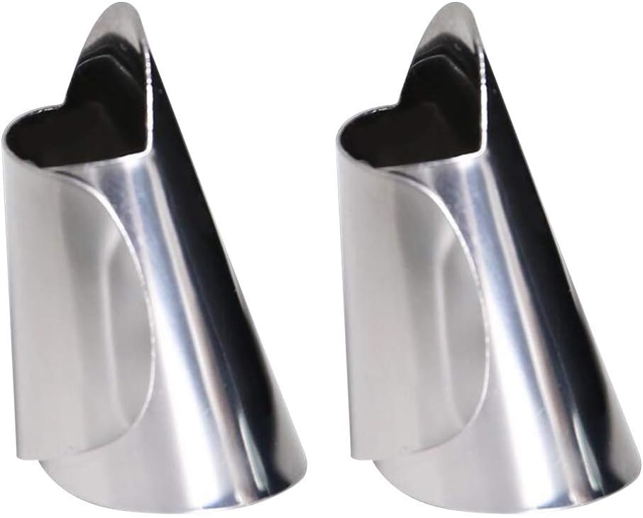MAGICLULU 2pcs Adjustable Stainless Steel Finger Protector Tool for Cutting Peeling Shelling Nuts Beans and Vegetables Kitchen Gadget for Food Preparation