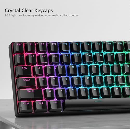 Image of Womier Keycaps - Black Jelly Keycaps, Crystal Shine Through Key caps | Custom Keycaps Set 60% 75% 100% Percent, 130 Keys OEM Profile for 61 /68 /84 /87 /98 /100 Cherry Gateron MX Mechanical (Black)