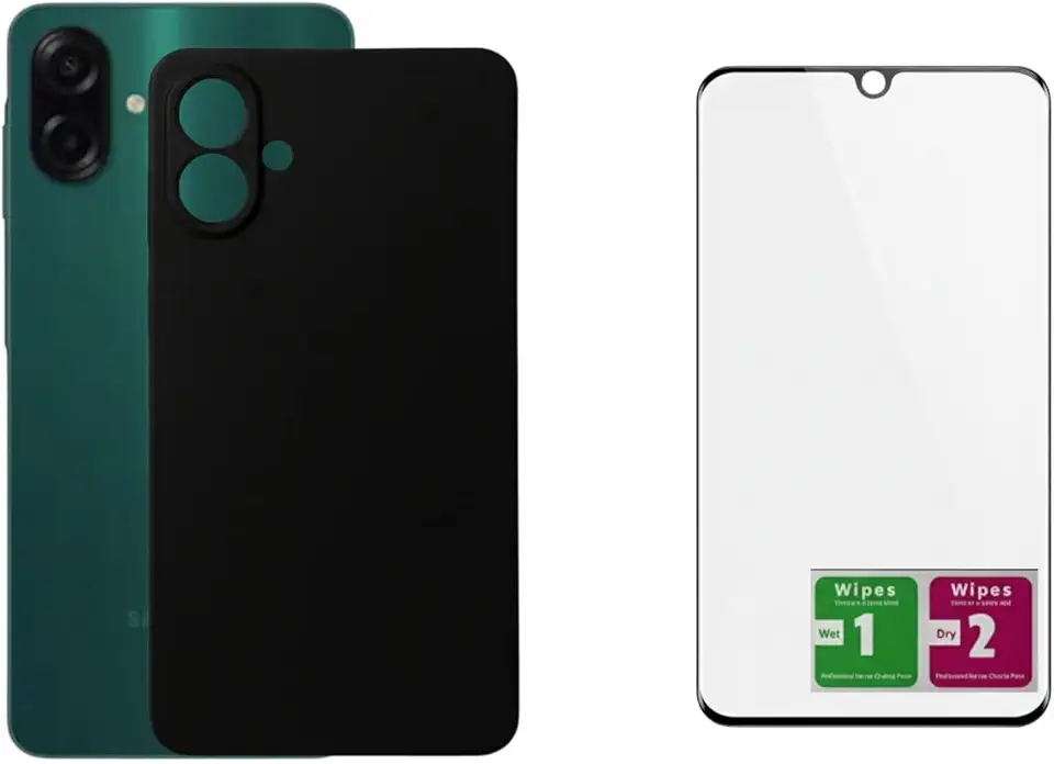 Kit Capa Silicone Aveludada com Proteção de Câmera + Película Cerâmica ou Privacidade Compatível Galaxy A07 (Película de Cerâmica:)