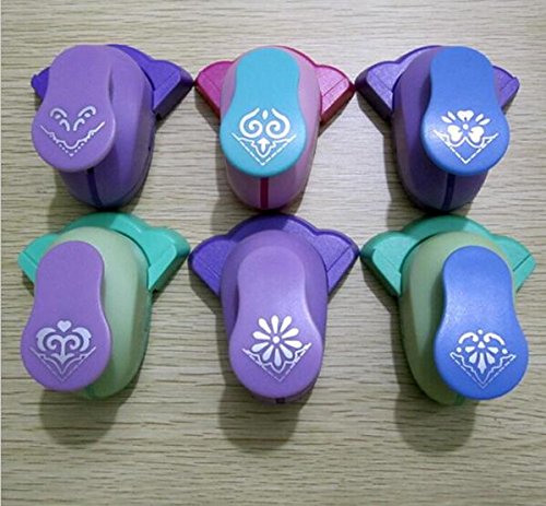 Fascola Pack Of 6 Embossing Diy Corner Paper Printing Card Cutter Scrapbook Shaper Large Embossing Device Hole Punch Kids Handmade Craft Gift Yh01 ,Random Design And Color #TOP2