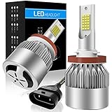 SCITOO H11/H8/H9 Cree Combo Set Upgrade LED Headlight Kit Bulbs, Super Bright 80W, 6500K, 7200LM Dual Beam Head Lamp Bulbs
