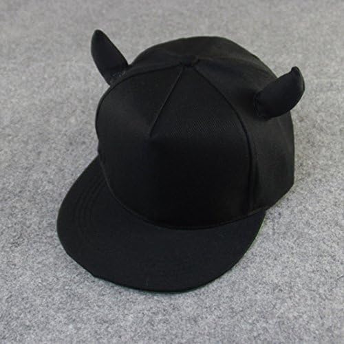 Thenice Women's Devil Ox Horn Hat Baseball Cap (Black) image 4